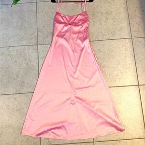 Elegant Pink Satin Dress